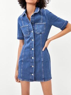 Zara Denim Mini Dress XS